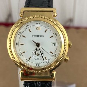 Vintage 1990's Bucherer Swiss 16 Jewel Movement Ladies Quartz Wrist Watch